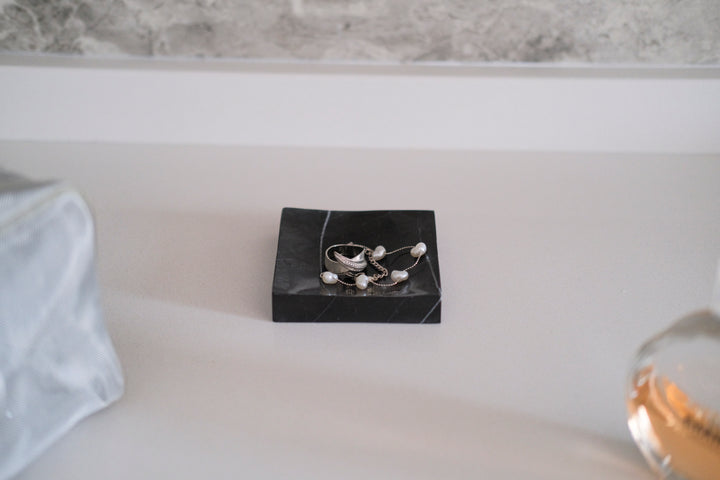 Handmade Polished Bruno Perla Black Marble Dish - Bonheim