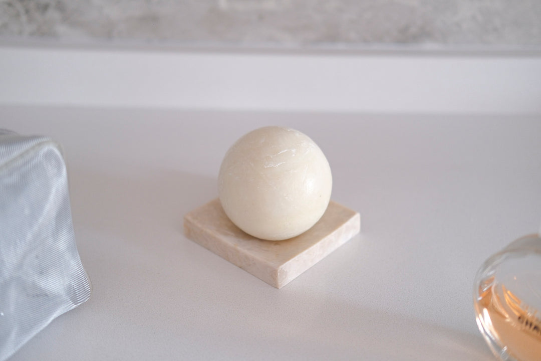 Handmade Polished Ottoman Beige Marble Dish - Bonheim