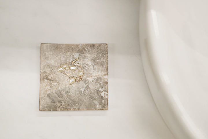 Handmade Patinated Tundra Grey Marble Dish - Bonheim