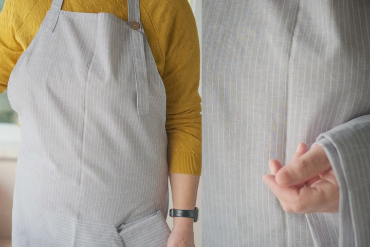 Striped Linen Apron and Linen Tea Towel