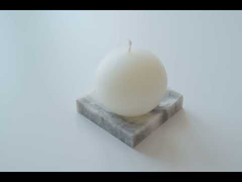 Sphere Candle and Onyx Marble Candle Holder