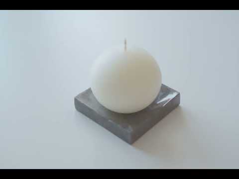 Sphere Candle and Savana Grey Marble Candle Holder