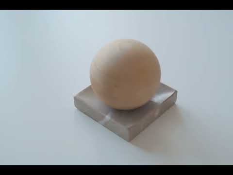 Beech Wooden Ball and Ocean Beige Marble Dish