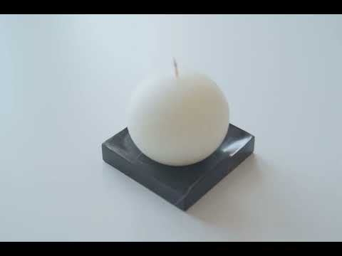 Sphere Candle and Black Marble Candle Holder