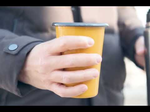 Anthracite With Blue Rim Enamel Tumbler Cup