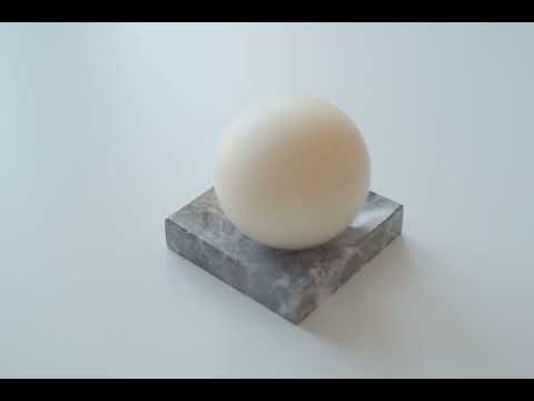 Sphere Soap Bar and Tundra Grey Marble Soap Dish