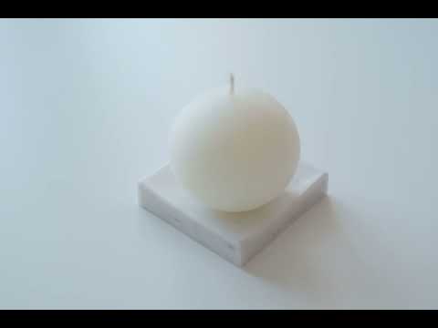 Sphere Candle and Sivec White Marble Candle Holder