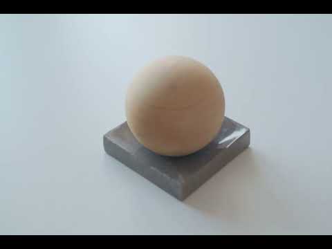 Beech Wooden Ball and Savana Grey Marble Dish