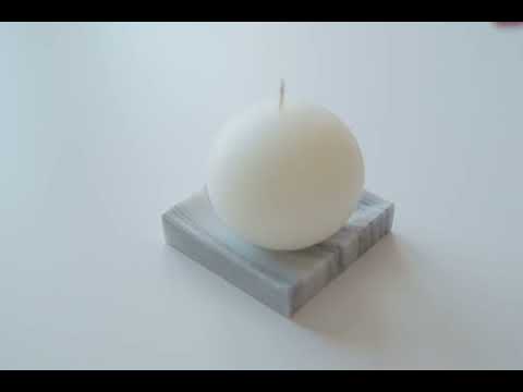 Sphere Candle and Marmara White Marble Candle Holder