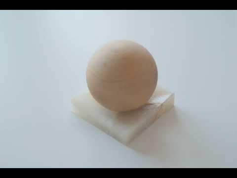 Beech Wooden Ball and Cream Onyx Marble Dish