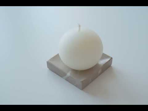 Sphere Candle and Ocean Beige Marble Candle Holder