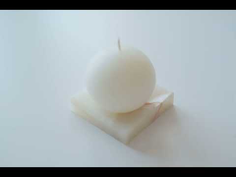 Sphere Candle and Cream Onyx Marble Candle Holder