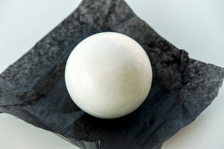 Sphere Soap Bar and Marmara White Marble Soap Dish - Bonheim