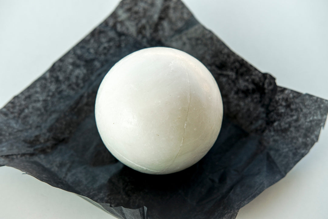 Sphere Soap Bar and Bruno Perla Black Marble Soap Dish - Bonheim