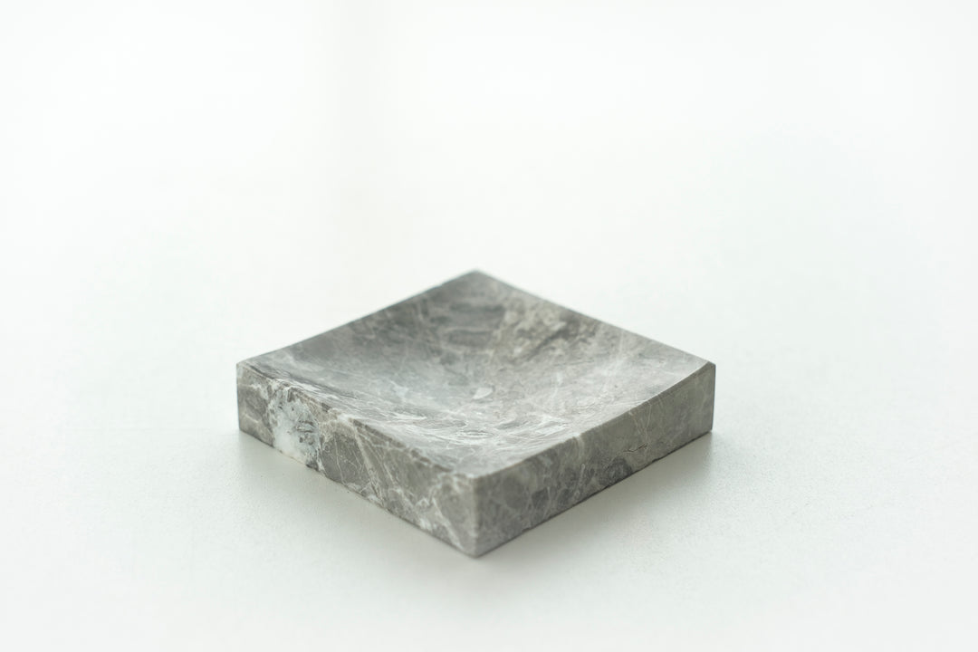 Handmade Patinated Tundra Grey Marble Dish - Bonheim