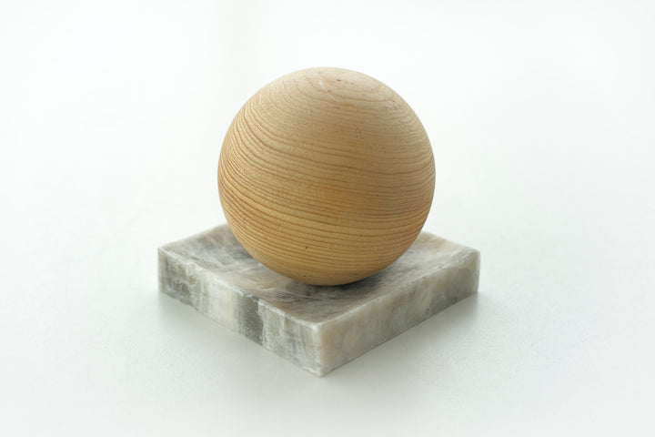 Cedar Wooden Ball and Onyx Marble Dish - Bonheim