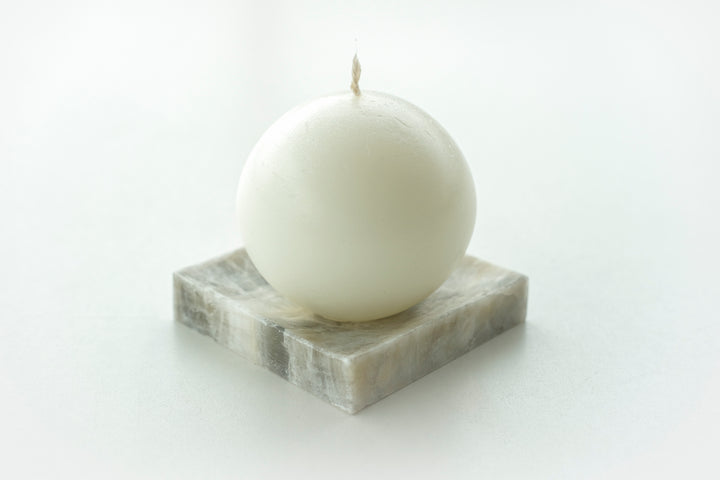 Sphere Candle and Onyx Marble Candle Holder - Bonheim