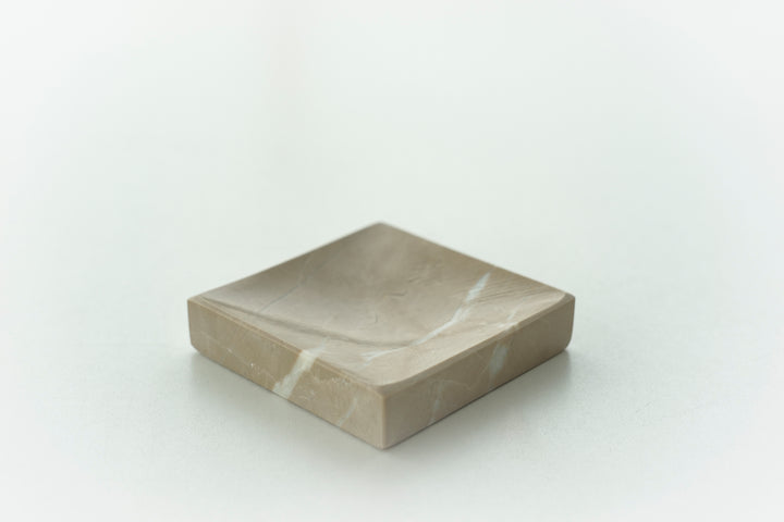 Handmade Patinated Ocean Beige Marble Dish - Bonheim