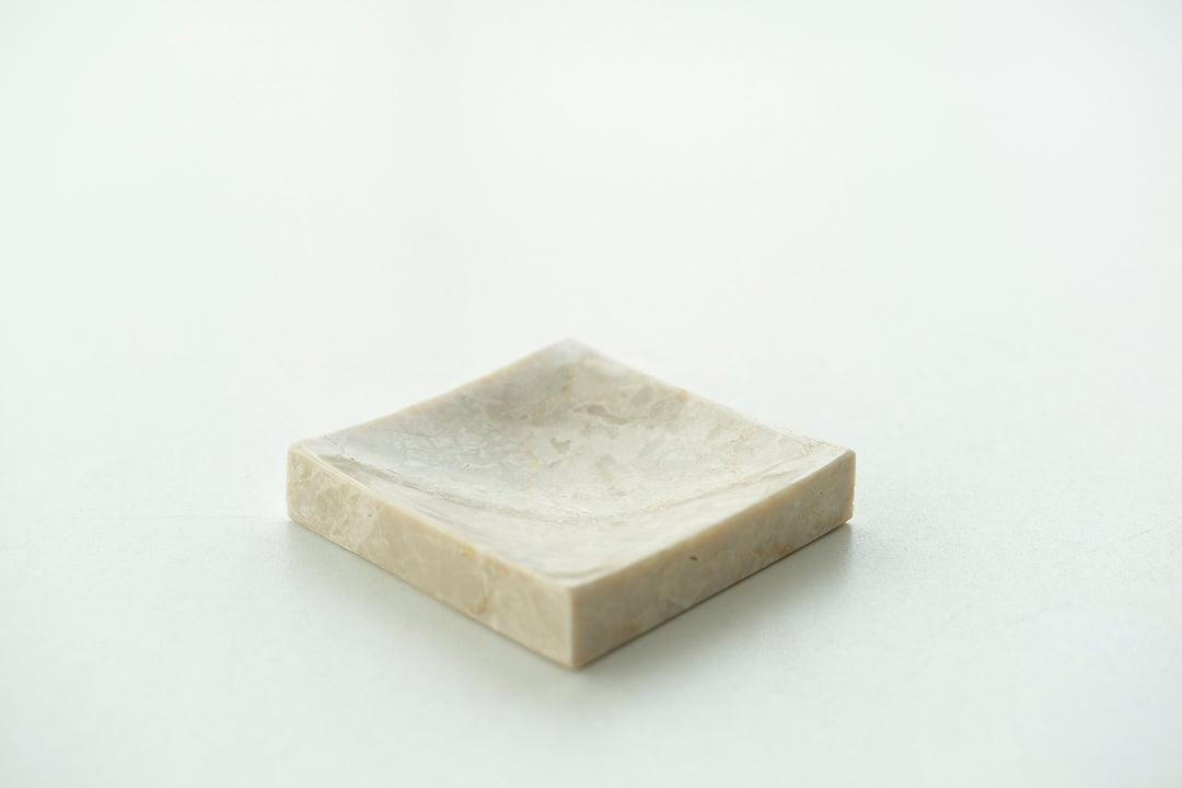 Handmade Polished Ottoman Beige Marble Dish - Bonheim