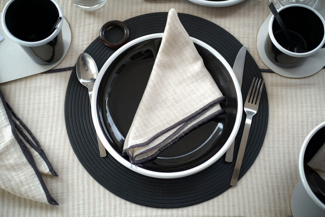 Striped Linen Napkin Set of 4 - Bonheim