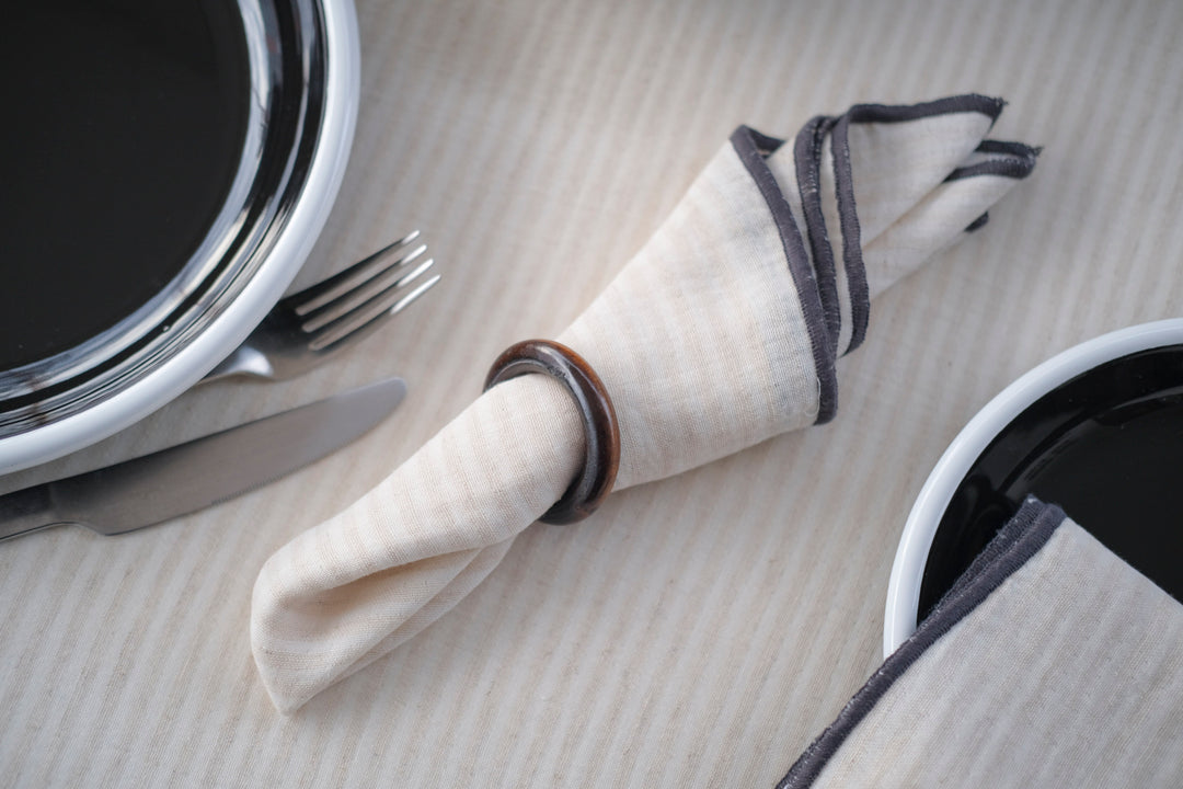 Striped Linen Napkin Set of 4 - Bonheim