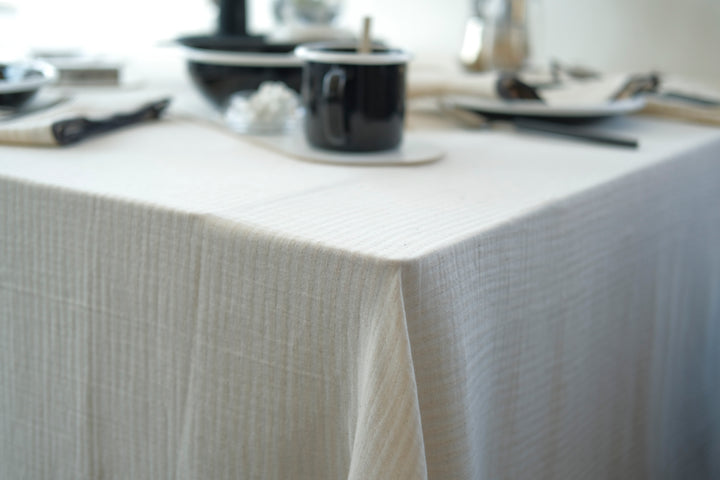 Striped Linen Tablecloth - Bonheim