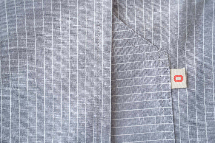 Striped Linen Apron and Linen Tea Towel - Bonheim