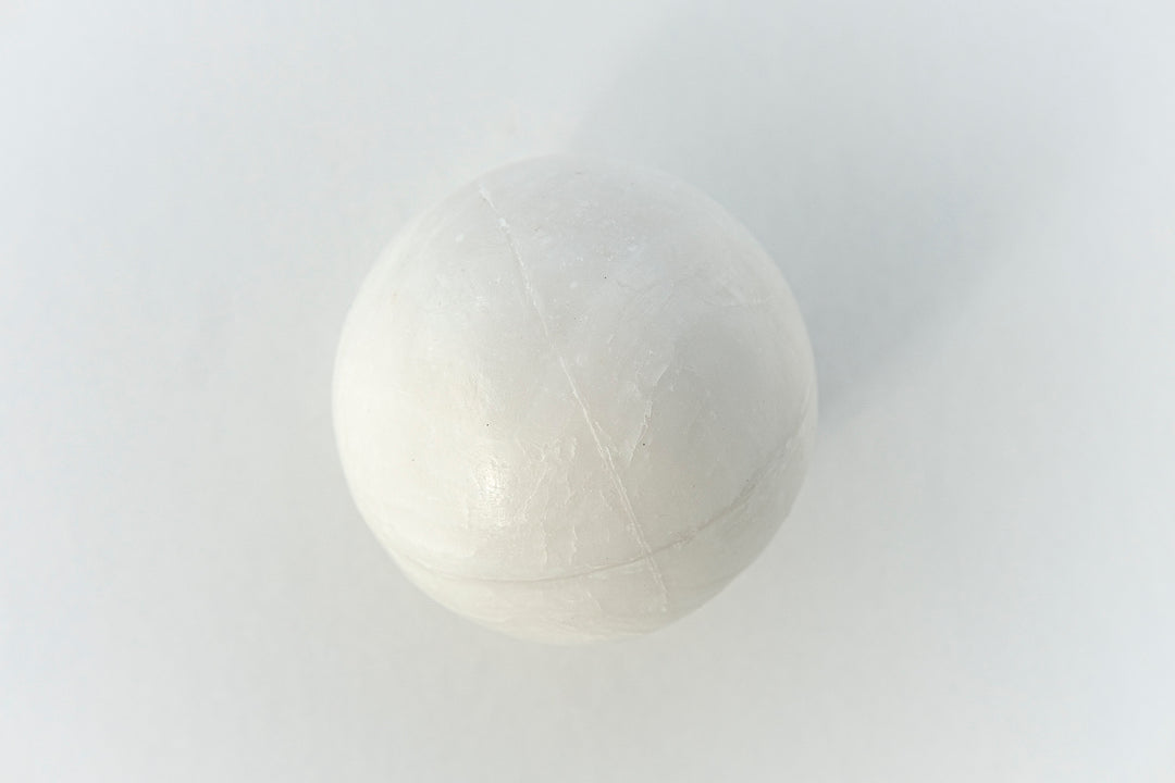 Sphere Soap Bar and Tundra Grey Marble Soap Dish - Bonheim