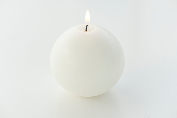 Sphere Candle and Tundra Grey Marble Candle Holder - Bonheim