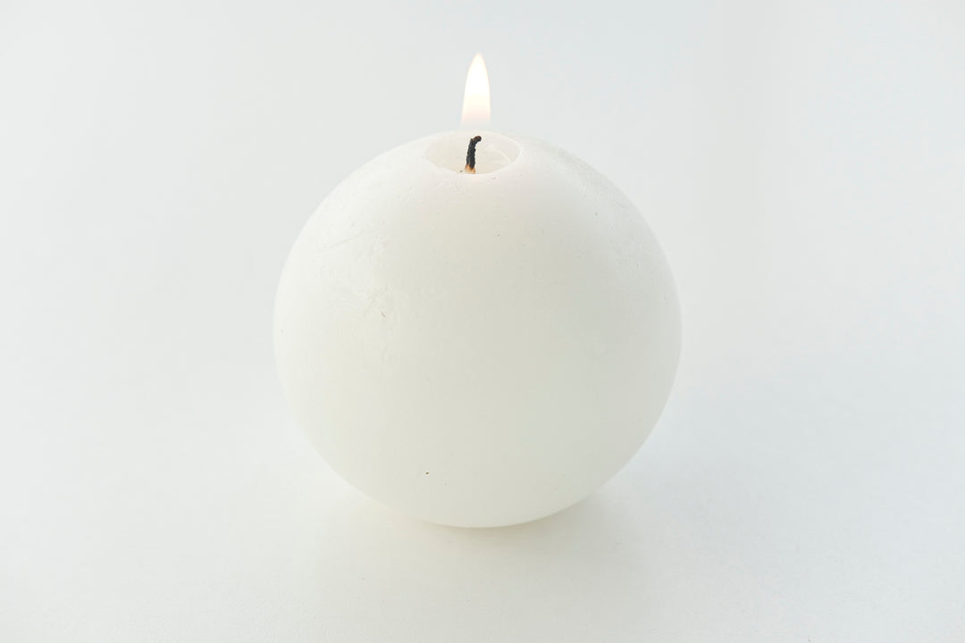 Sphere Candle and Marmara White Marble Candle Holder - Bonheim