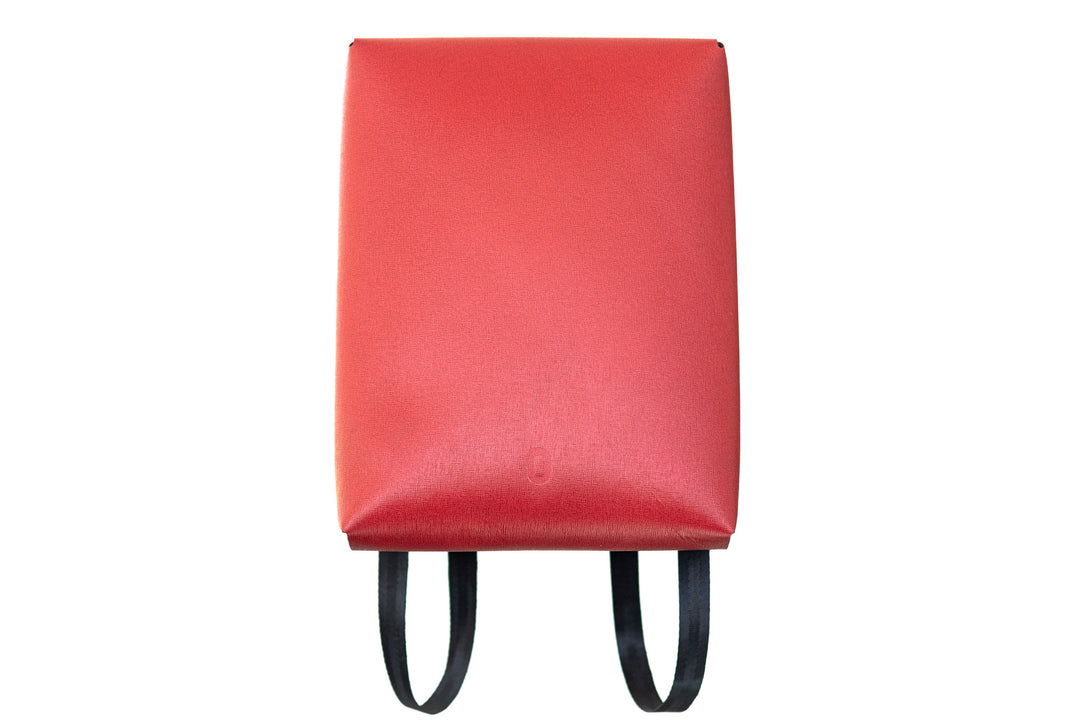 Saffiano Red Leather Backpack - Bonheim