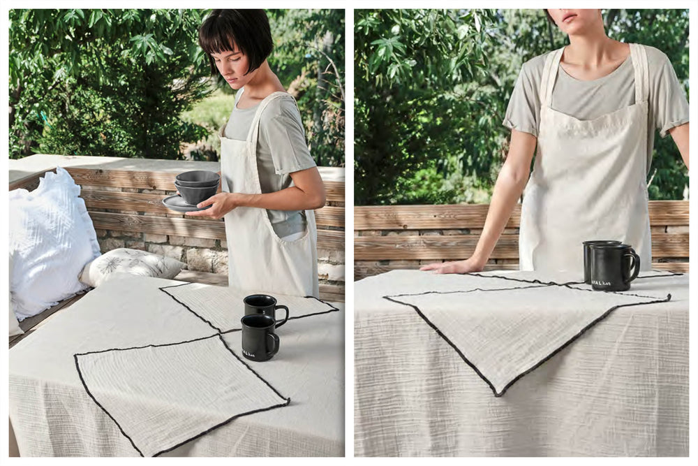 Striped Linen Tablecloth - Bonheim