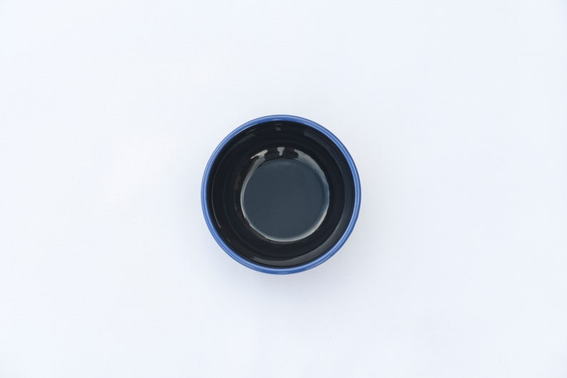 Anthracite With Blue Rim Enamel Bowl - Bonheim